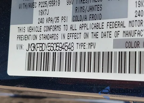 2025 Mazda Cx-5 2.5 Turbo Premium z USA, uszkodzony, nr VIN JM3KFBDY5S0594548